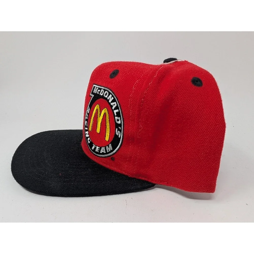 Vintage Bill Elliott Hat Cap Snap Back Mens One Size Red NASCAR Racing McDonalds
